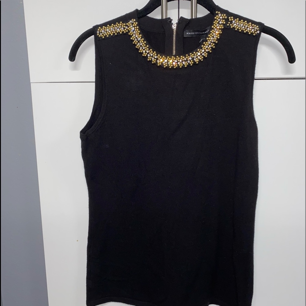 Black with Gold Neckline Tank